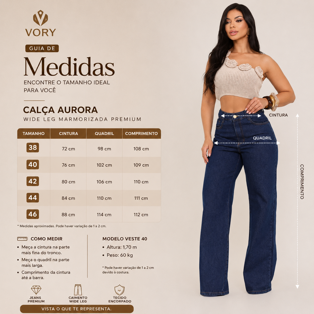 Calça Aurora — Wide Leg Marmorizada Premium