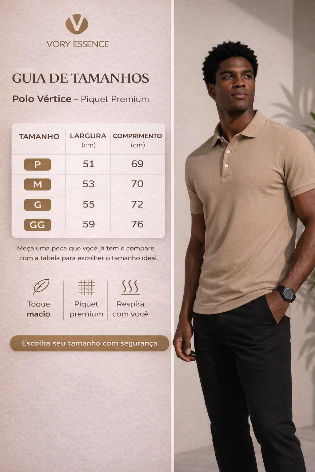Camisa Polo Vértice — Piquet Premium