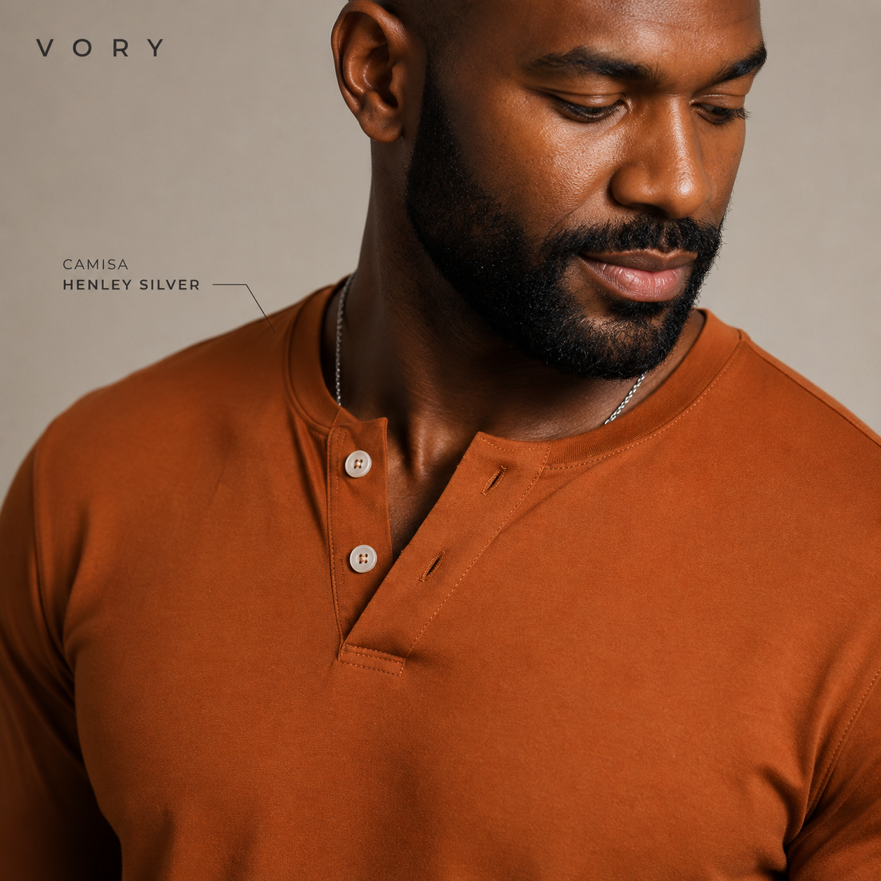 Camisa Henley Silver — Slim Fit