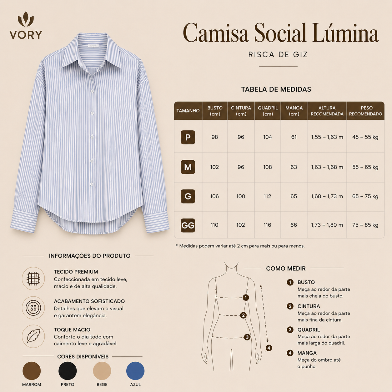 Camisa Social Lúmina — Risca de Giz