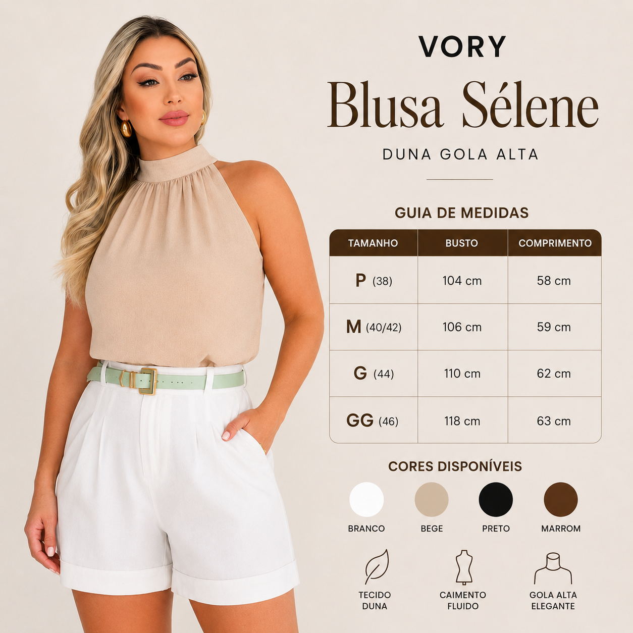 Blusa Sélene — Duna Gola Alta
