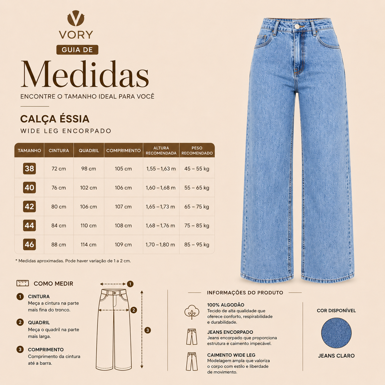 Calça Éssia — Wide Leg Encorpado