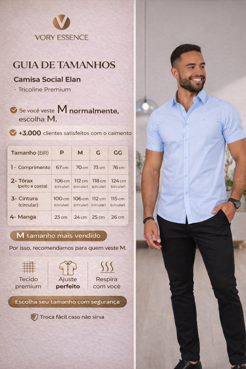 Camisa Social Élan — Tricoline Premium