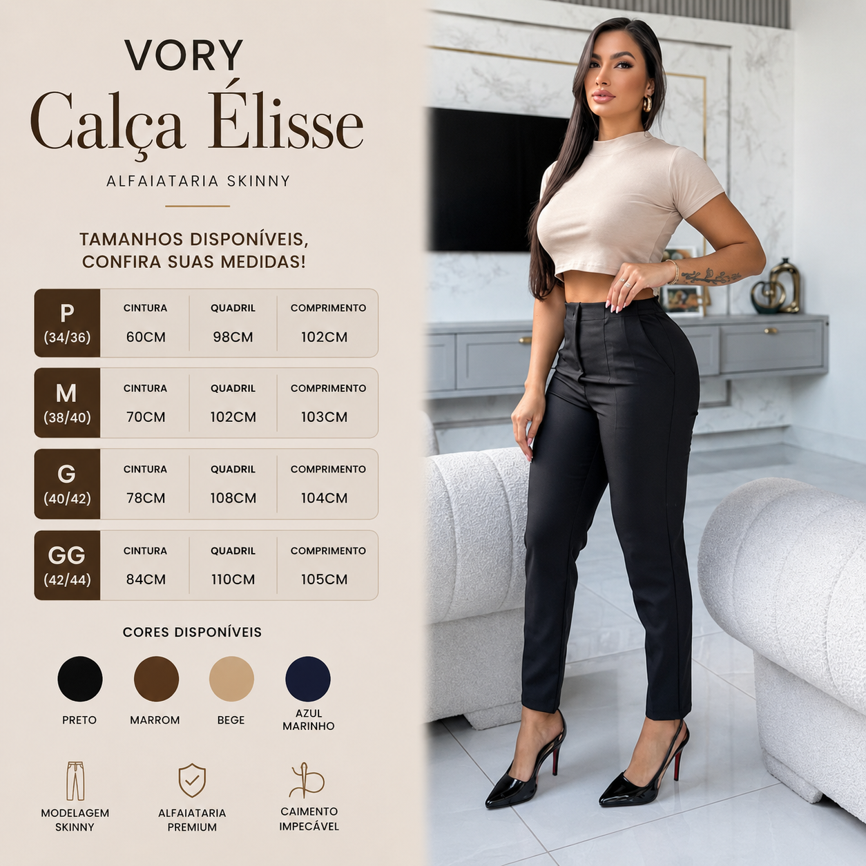 Calça Élisse — Alfaiataria Skinny