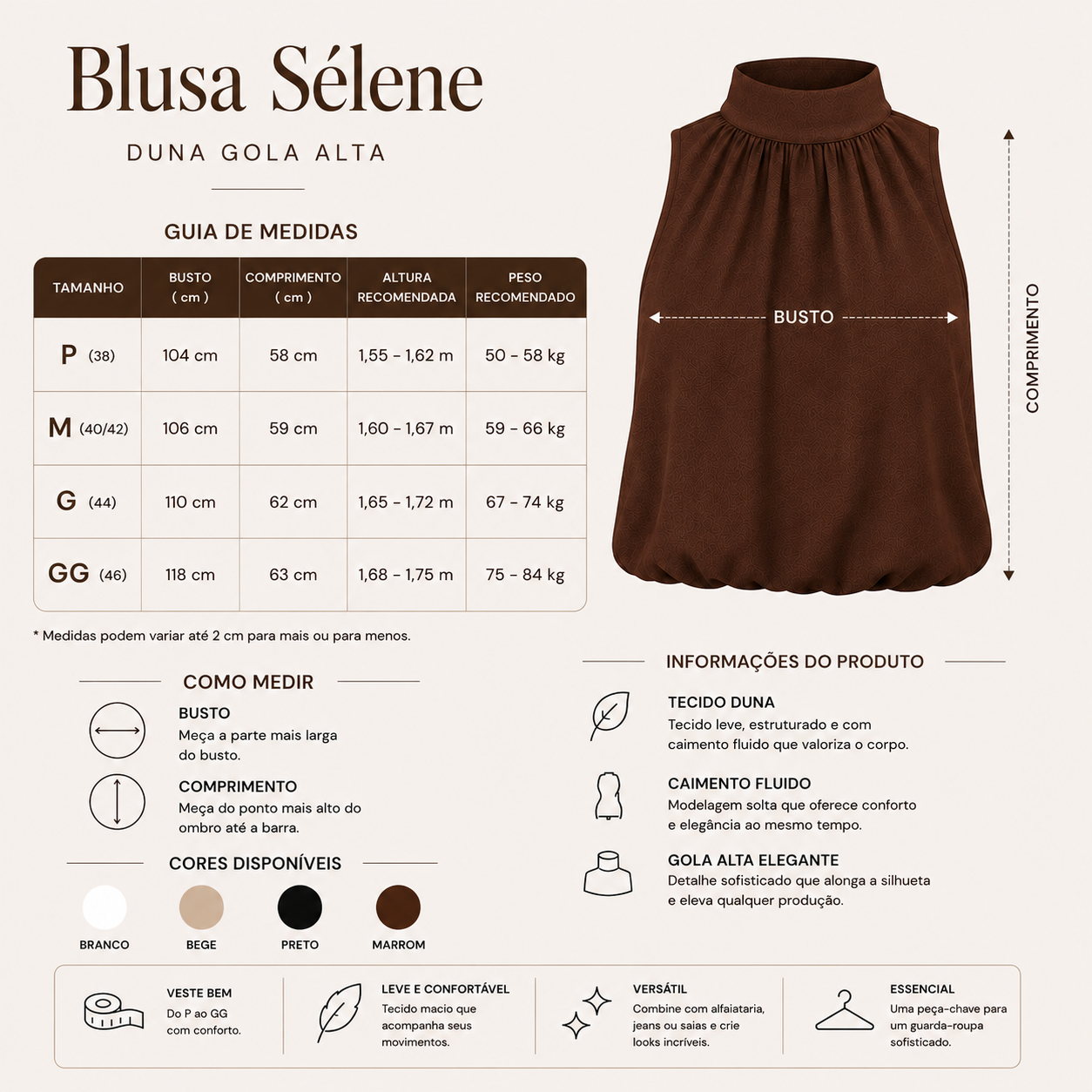 Blusa Sélene — Duna Gola Alta