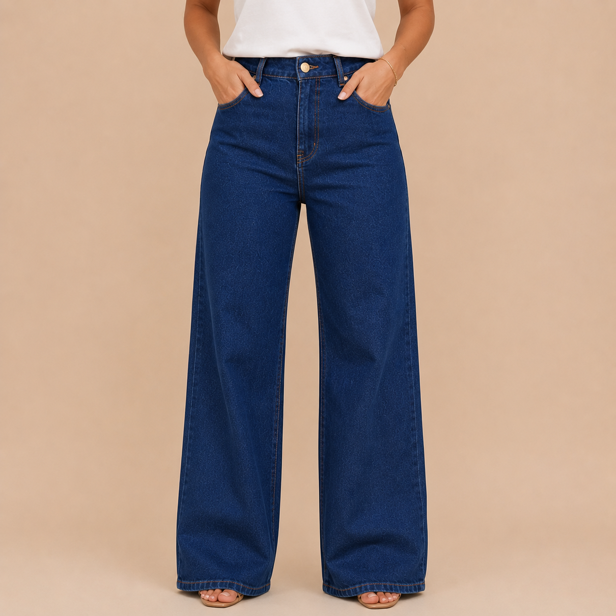 Calça Aurora — Wide Leg Marmorizada Premium