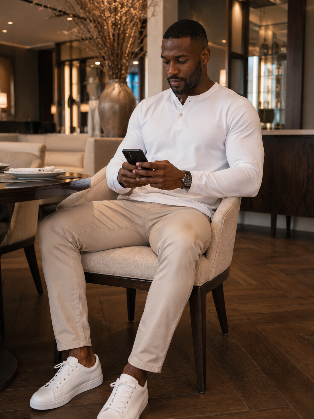 Camisa Henley Silver — Slim Fit