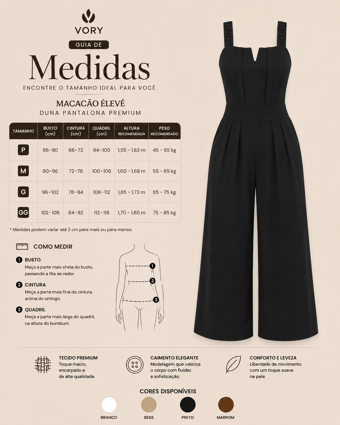 Macacão Élevé — Duna Pantalona Premium