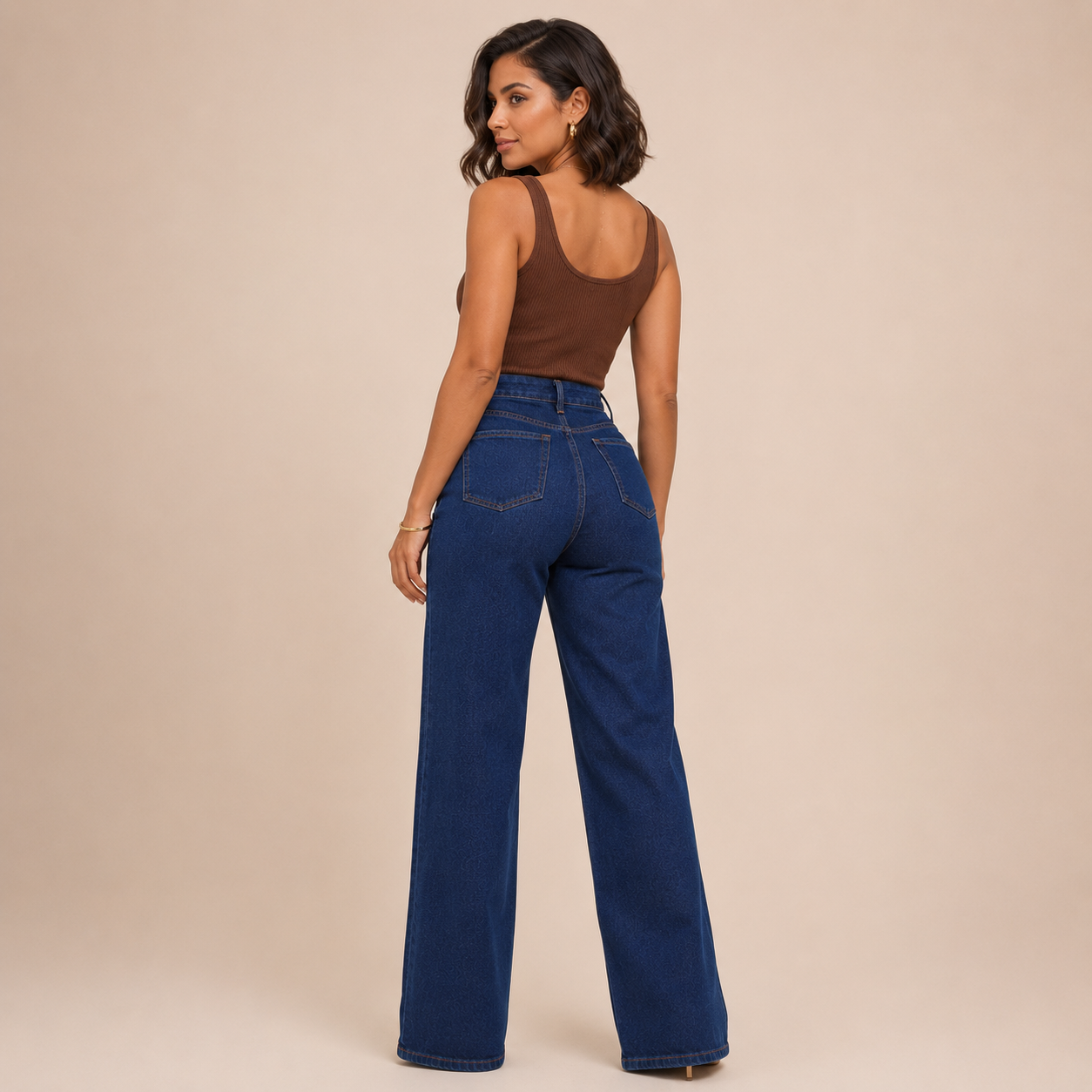 Calça Aurora — Wide Leg Marmorizada Premium
