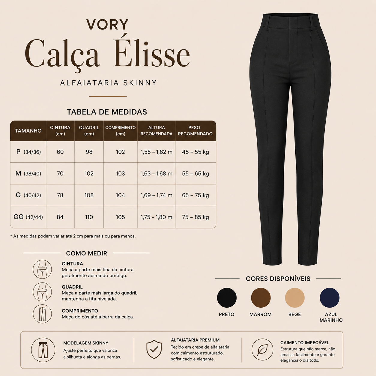 Calça Élisse — Alfaiataria Skinny
