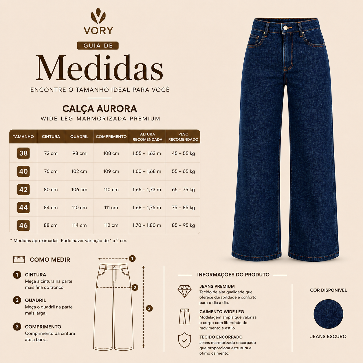 Calça Aurora — Wide Leg Marmorizada Premium