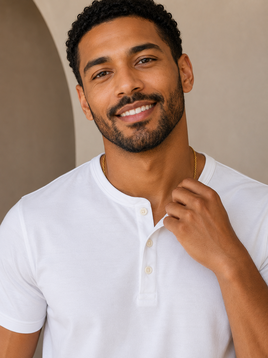 Camisa Henley Aura — Algodão Premium